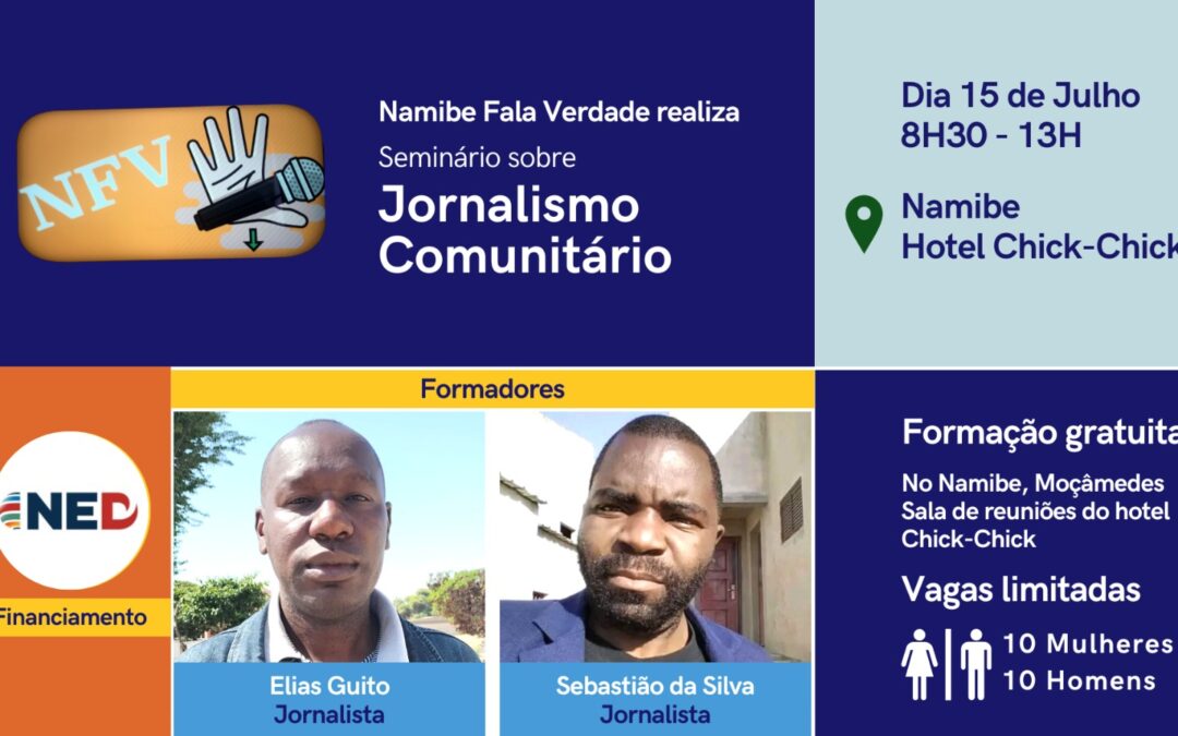 PROJETO NFV VAI FORMAR MAIS DE VINTE JOVENS NO NAMIBE EM JORNALISMO COMUNITÁRIO