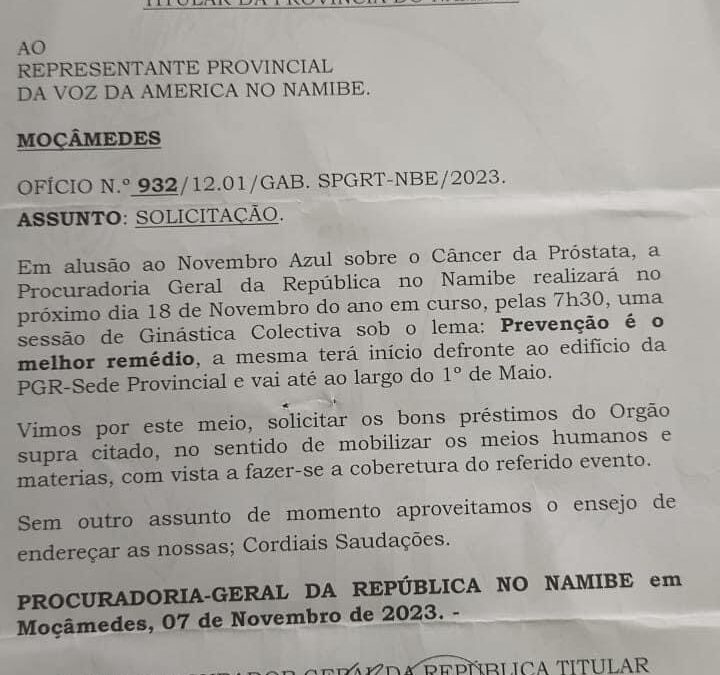 PGR-NBE promove actividade de prevenção do Câncer da próstata